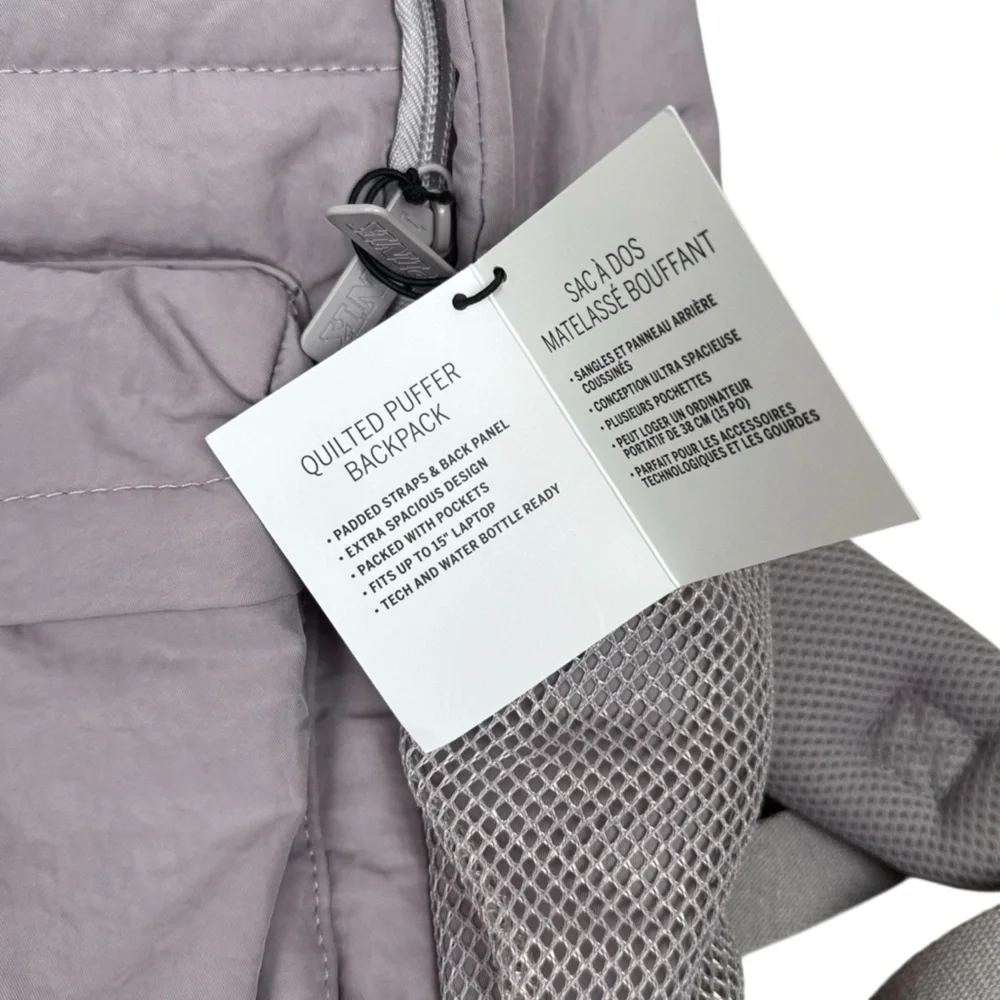 NWT PINK Victoria's Secret Quilted Spring Violet Puffer School Backpack Laptop